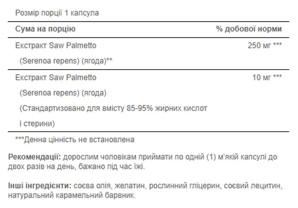 Saw Palmetto Extract - 90 Softgels