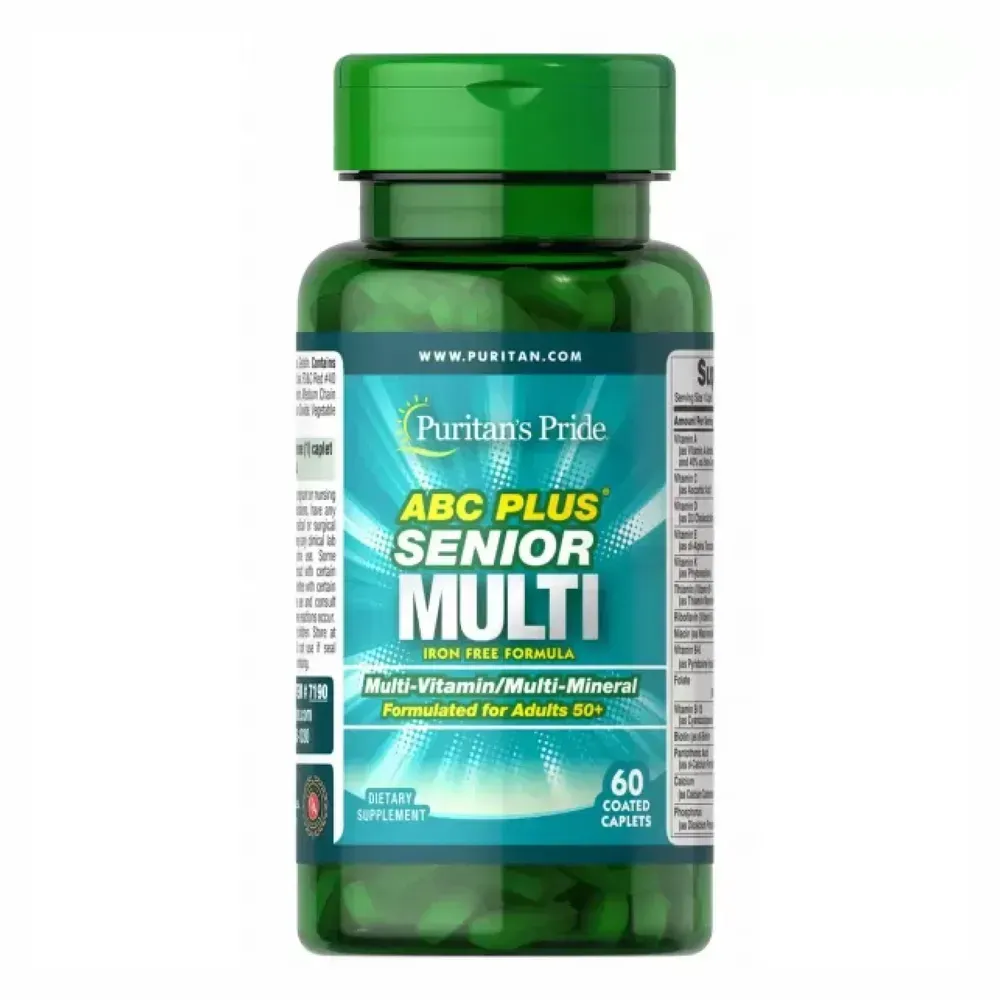 Puritans Pride ABC Plus® Senior Multivitamin Multi-Mineral Formula - 60 Caplets