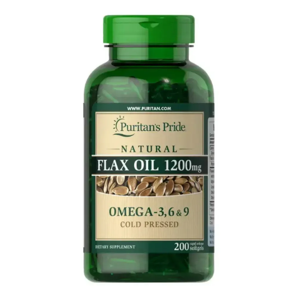 Flax Oil 1200mg Omega 3-6-9 Cold Pressed - 200sgels