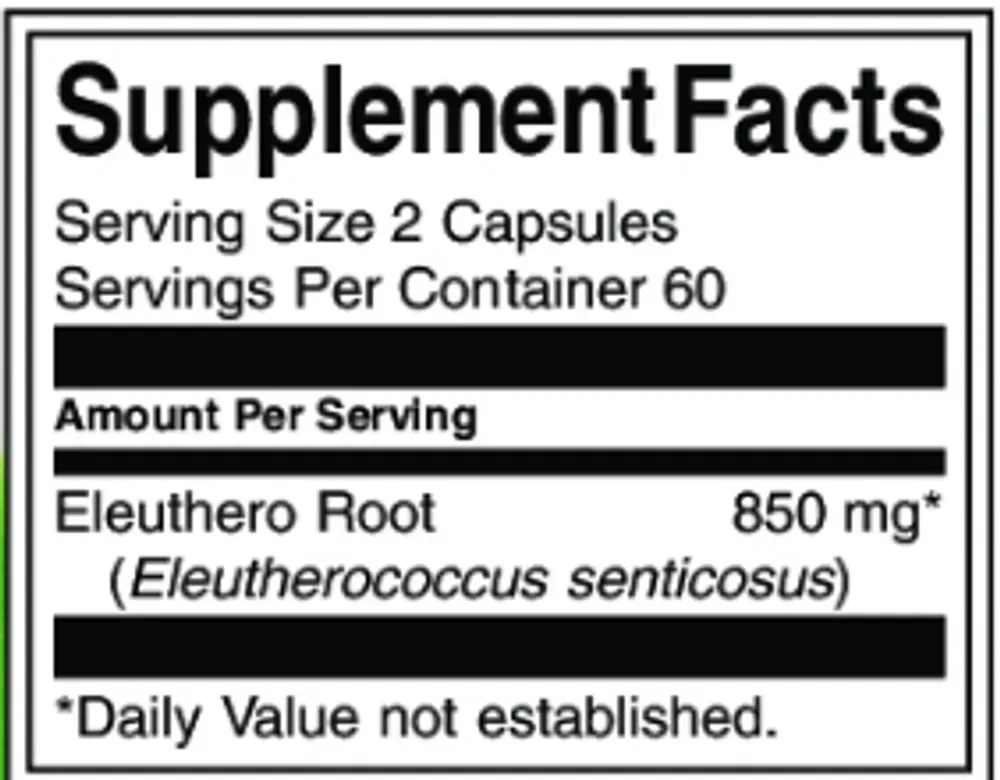 Eleuthero Root 425mg - 120 cap