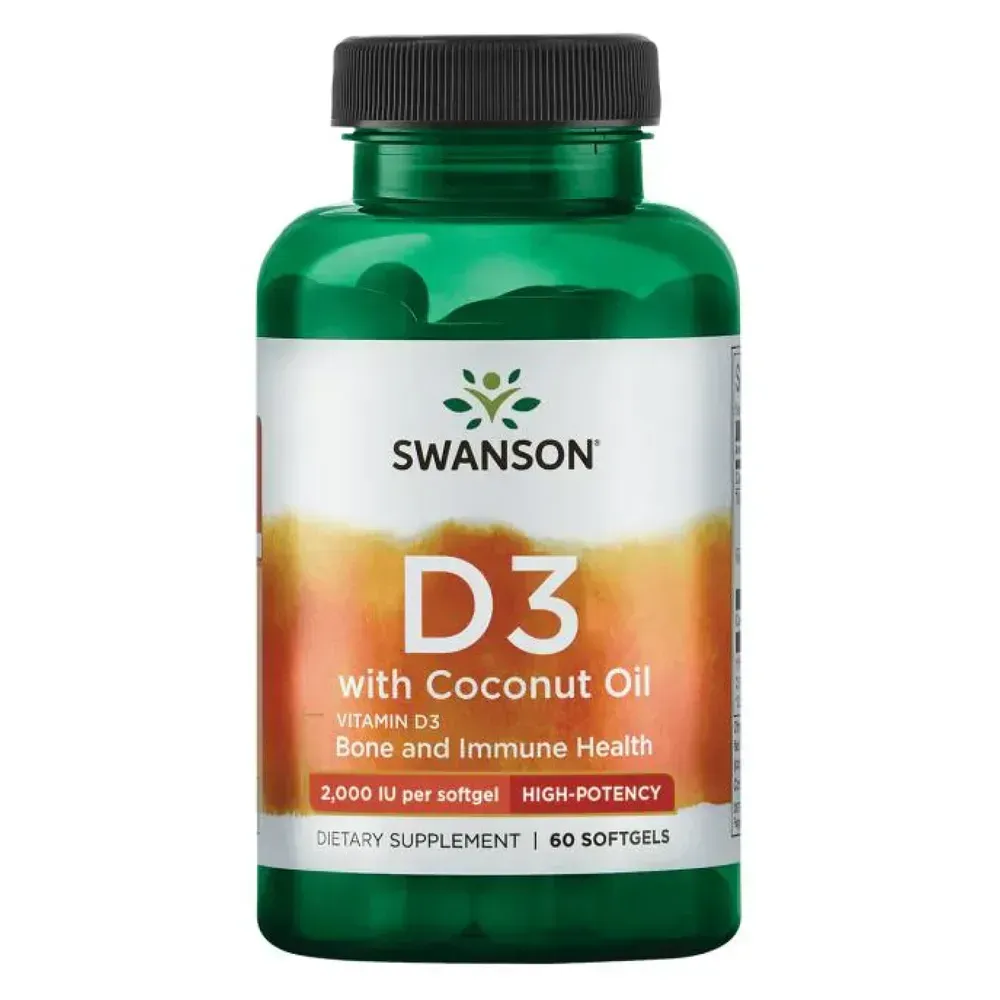 Swanson D-3 Coconut oil 2000IU - 60 soft