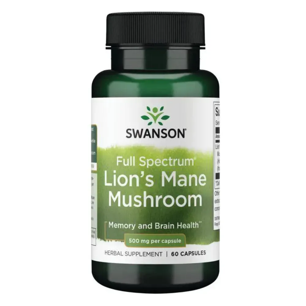 Lion’s Mane Mushroom 500 мг, упаковка 60 капсул