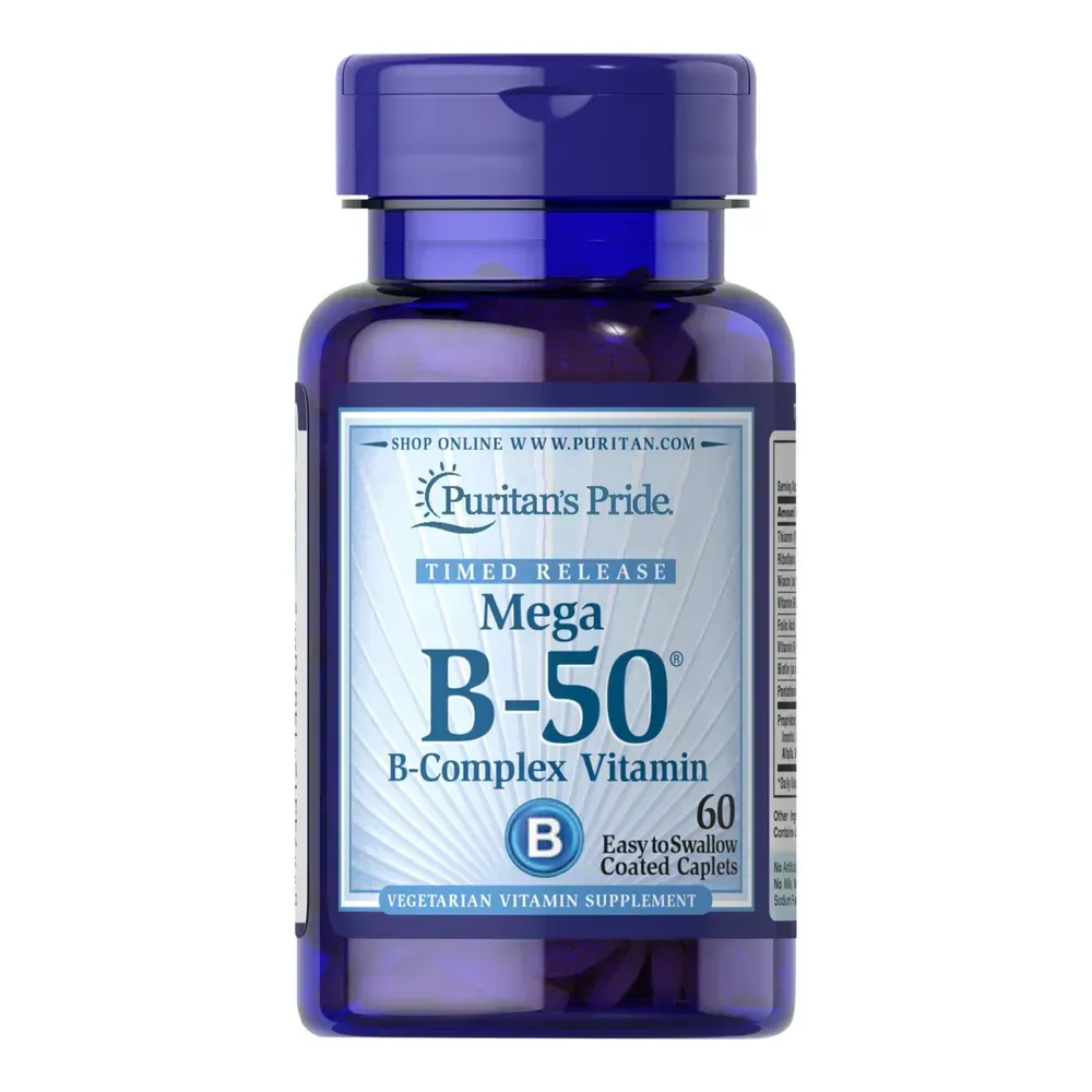 Puritans Pride Vitamin B-50 Complex Timed Release - 60 Caplets