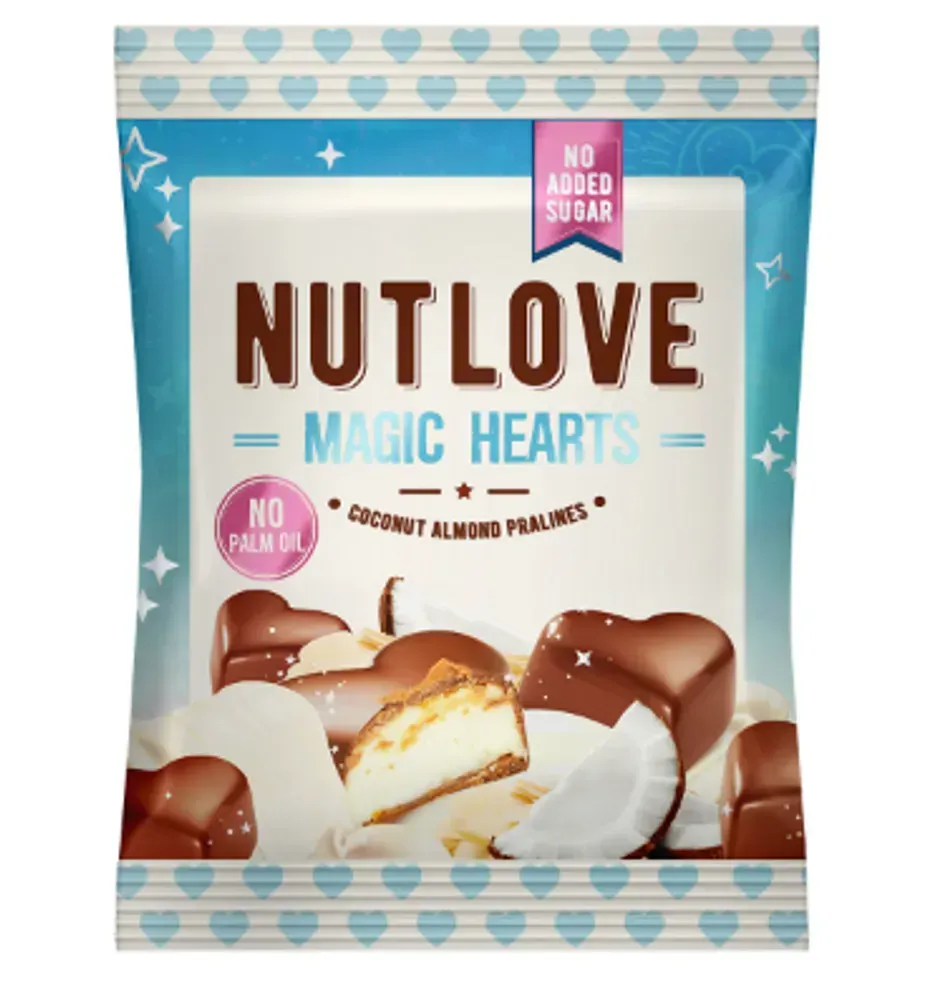 Nut Love Magic Hearts -100g Coconut Almond Pralines