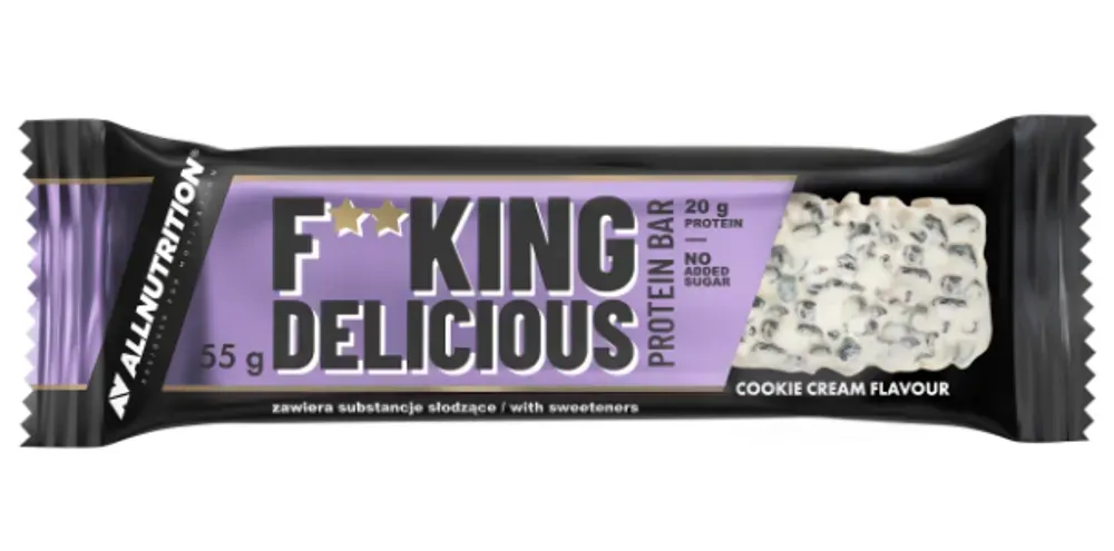 F**king delicious Protein Bar - 15x55g White Chocolate Cookies cream