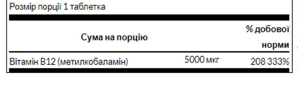 B- 12 5000mg - 60 tab