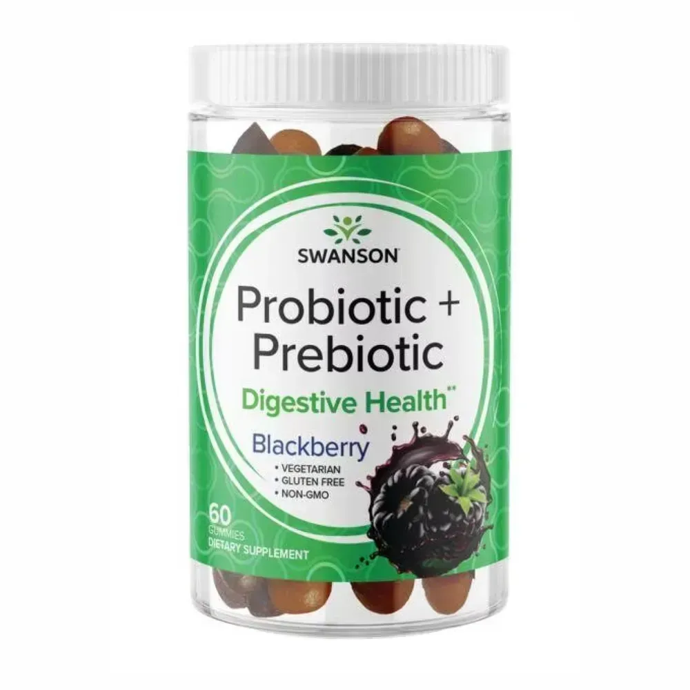 Swanson Probiotic + Prebiotic Blackberry - 60 Gummies