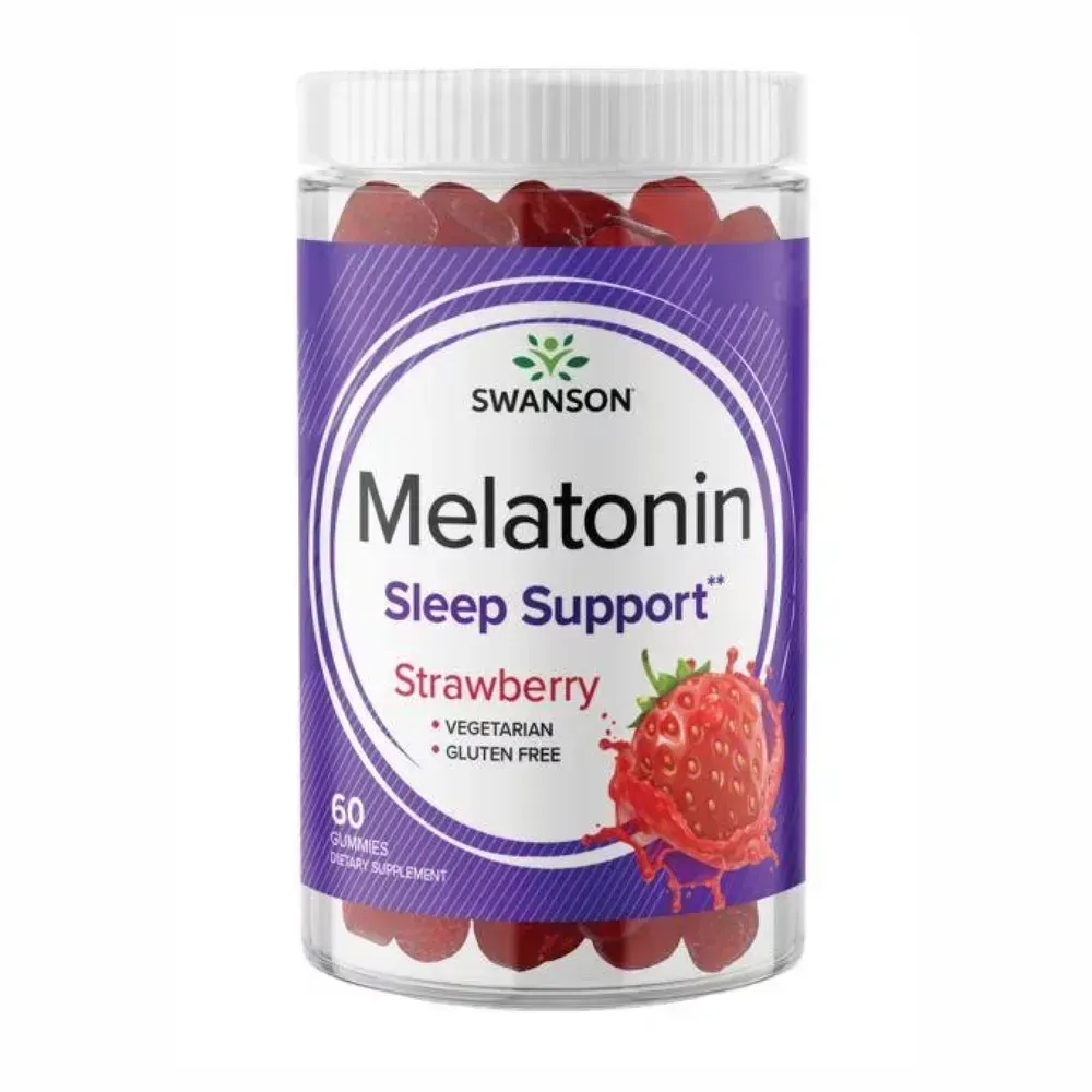 Swanson Melatonin Sleep Support Strawberry - 60 Gummies