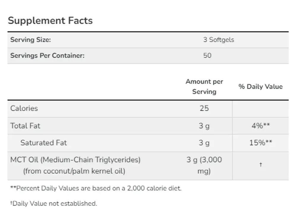 MCT Oil 1000 mg - 150 sgels