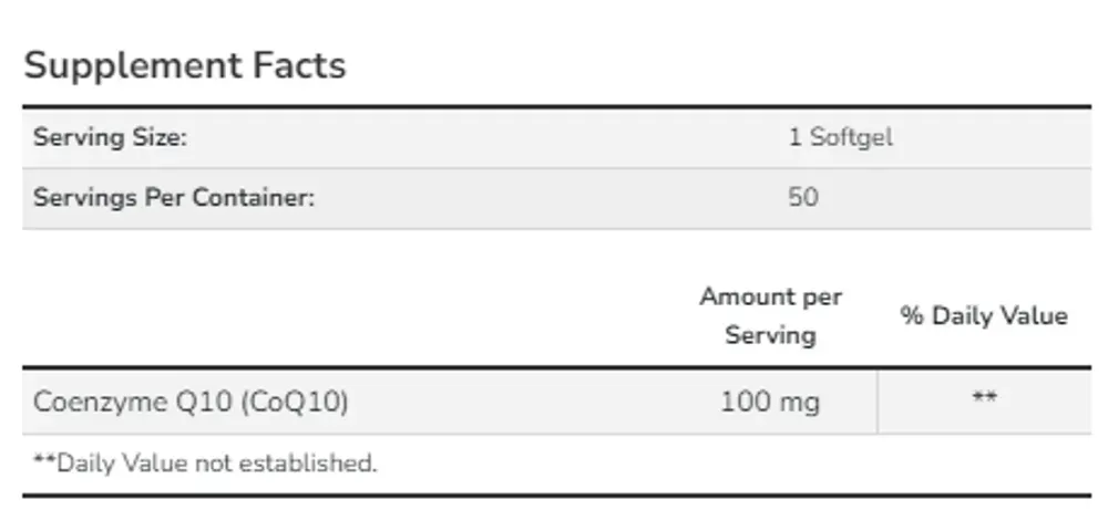 CoQ10 100mg - 50 sgels