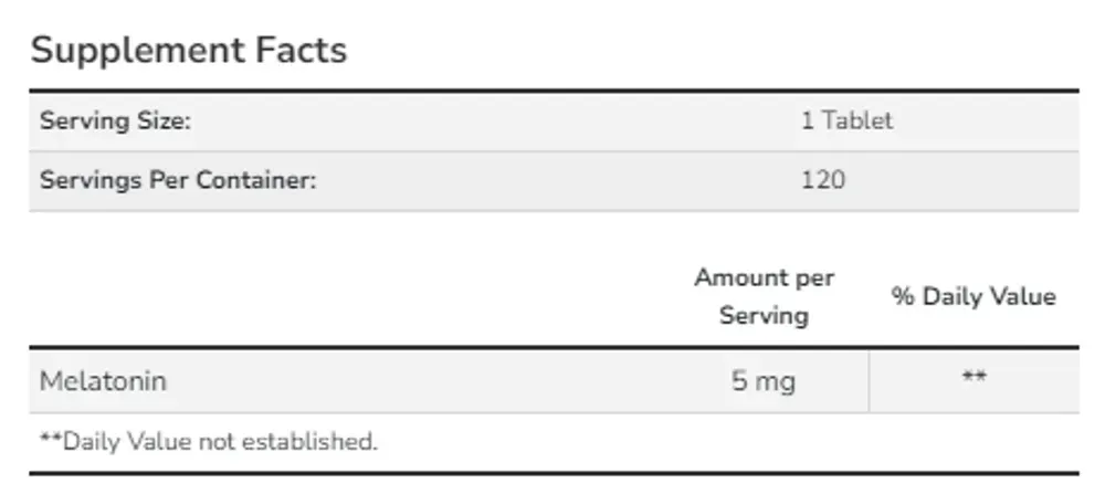 Melatonin 5 mg - 120 tabs