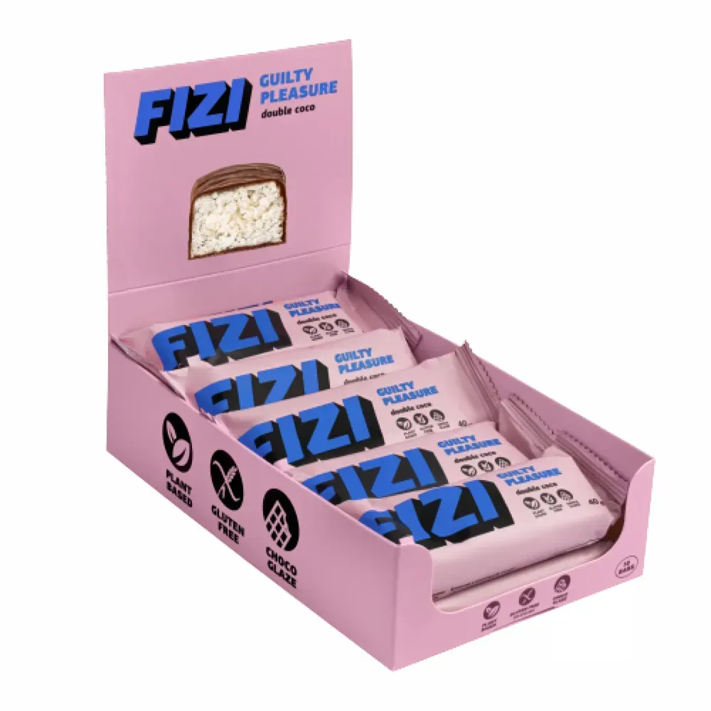 FIZI Chocolate Bar Double Coconut, коробка 10 штук по 40 г