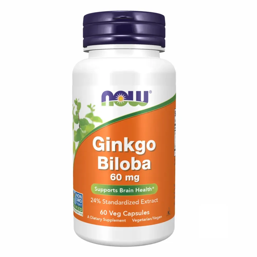 Гінко білоба Ginkgo Biloba 60 мг, упаковка 60 рослинних капсул
