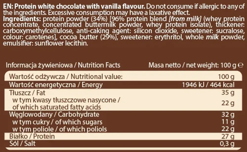 Protein Chocolate - 100g Milk Flavour