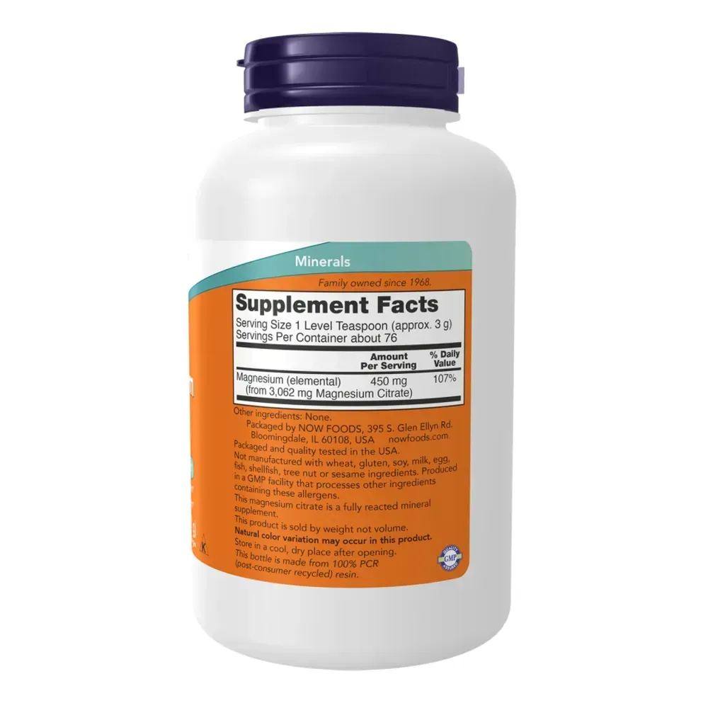 NOW Foods Magnesium Citrate Powder - 8 oz, фото 2