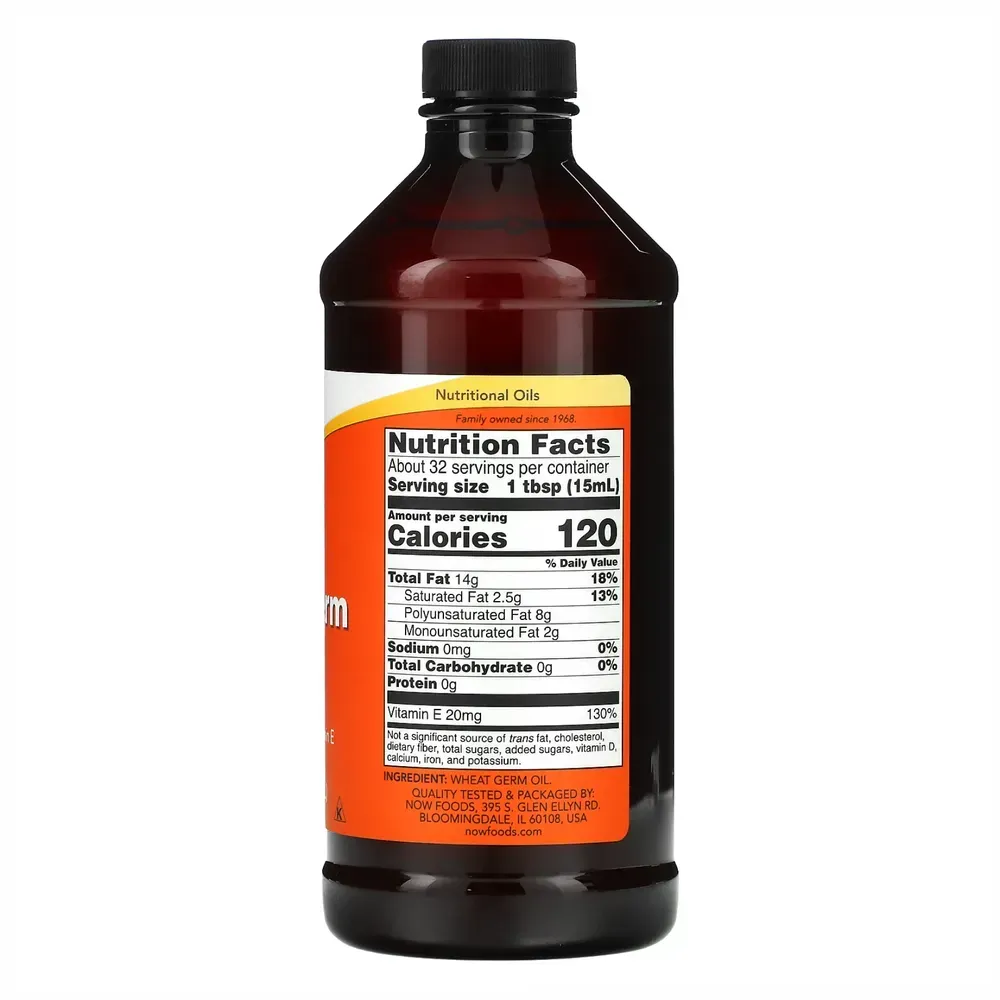 NOW Foods Wheat Germ Oil - 16 oz Liquid, фото 2