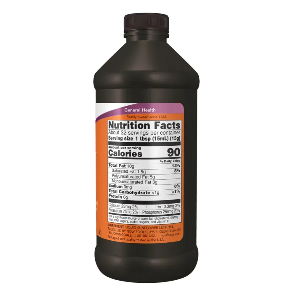 NOW Foods Sunflower Liquid Lecithin - 16 fl oz, фото 2
