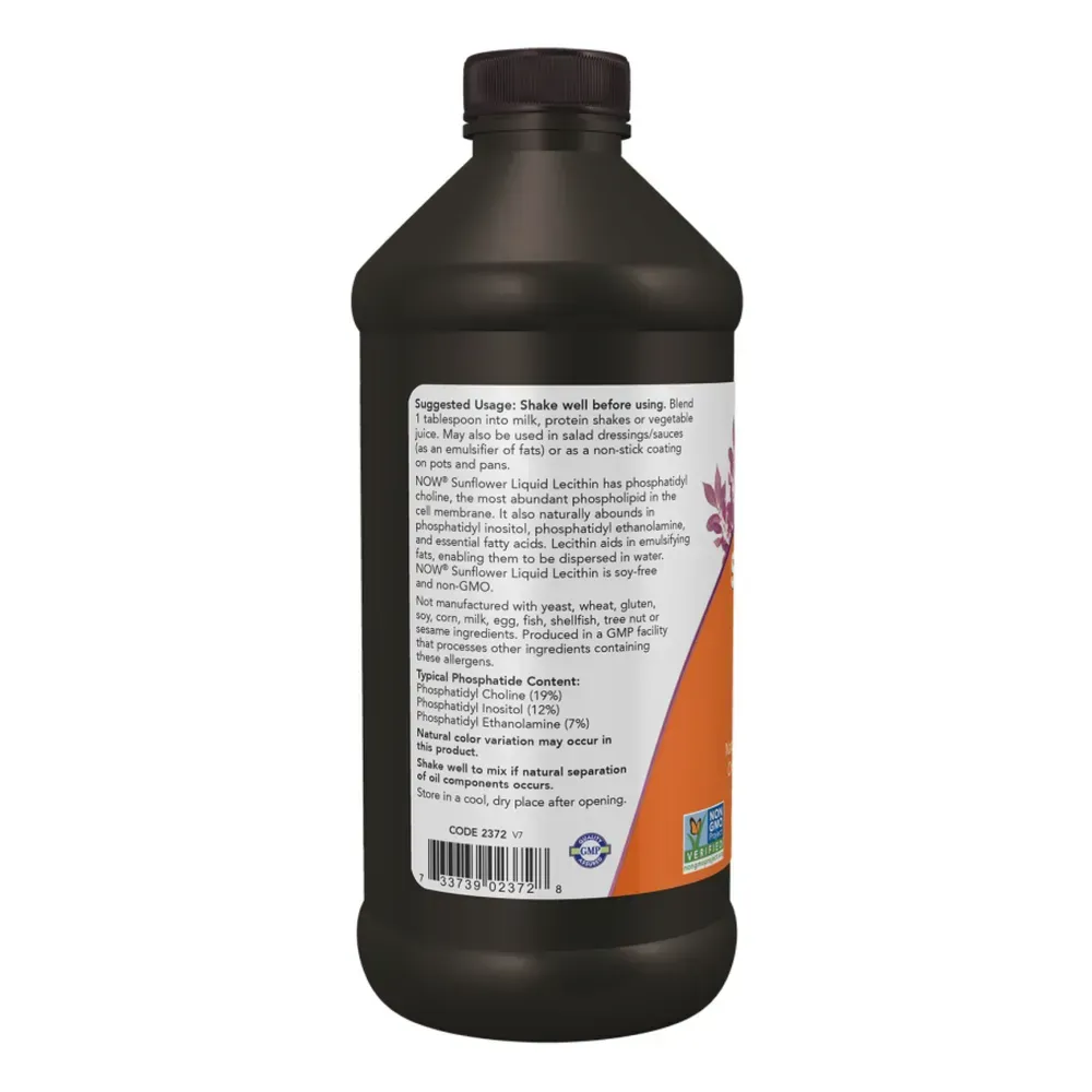 NOW Foods Sunflower Liquid Lecithin - 16 fl oz, фото 3