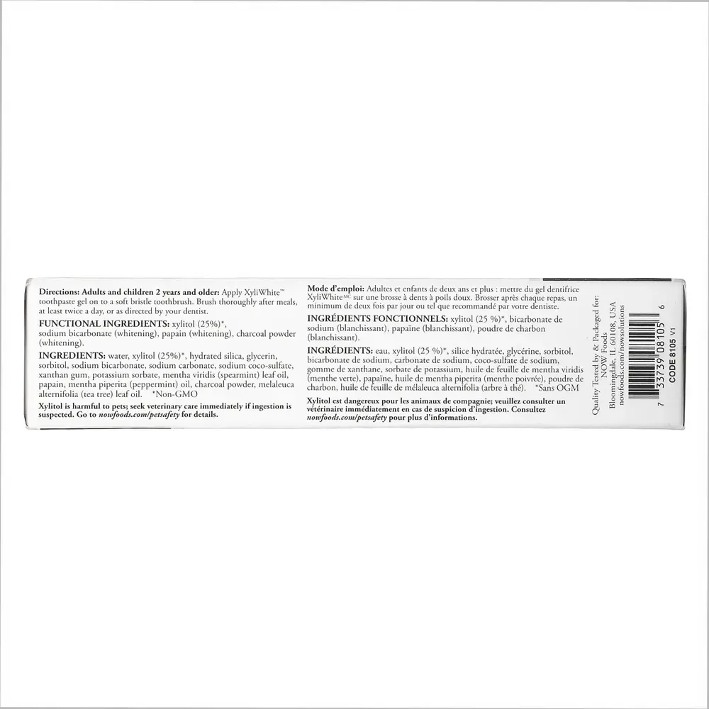 NOW Foods Xyliwhite Charcoal Refresh Toothpaste - 6.4 oz, фото 3