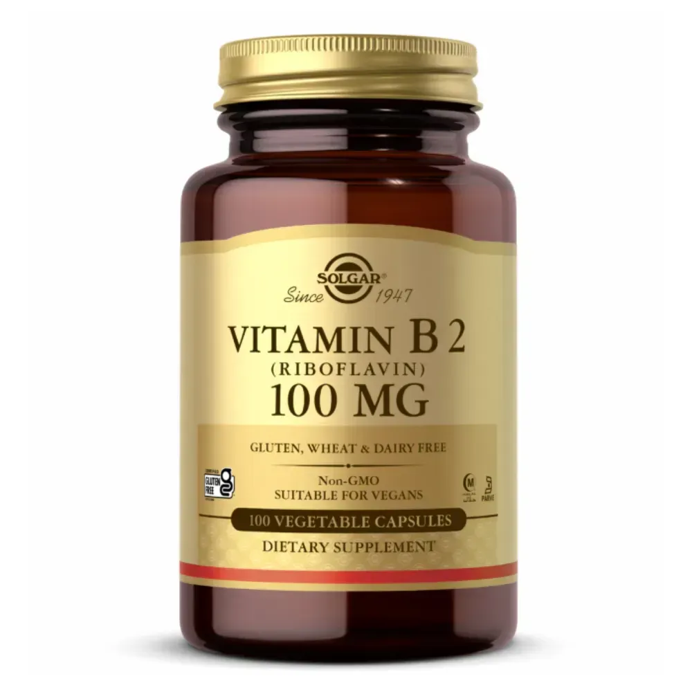 Vitamin B2 100 mg (Riboflavin), 100 рослинних капсул