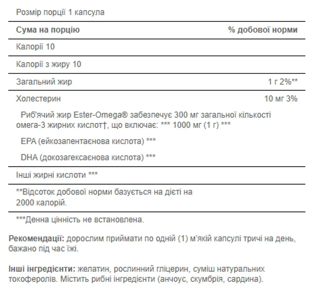 Omega 3 1000mg - 250softgels
