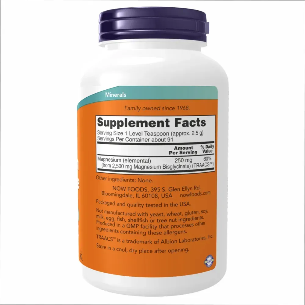 NOW Foods Magnesium Bisglycinate Powder - 8 oz., фото 2