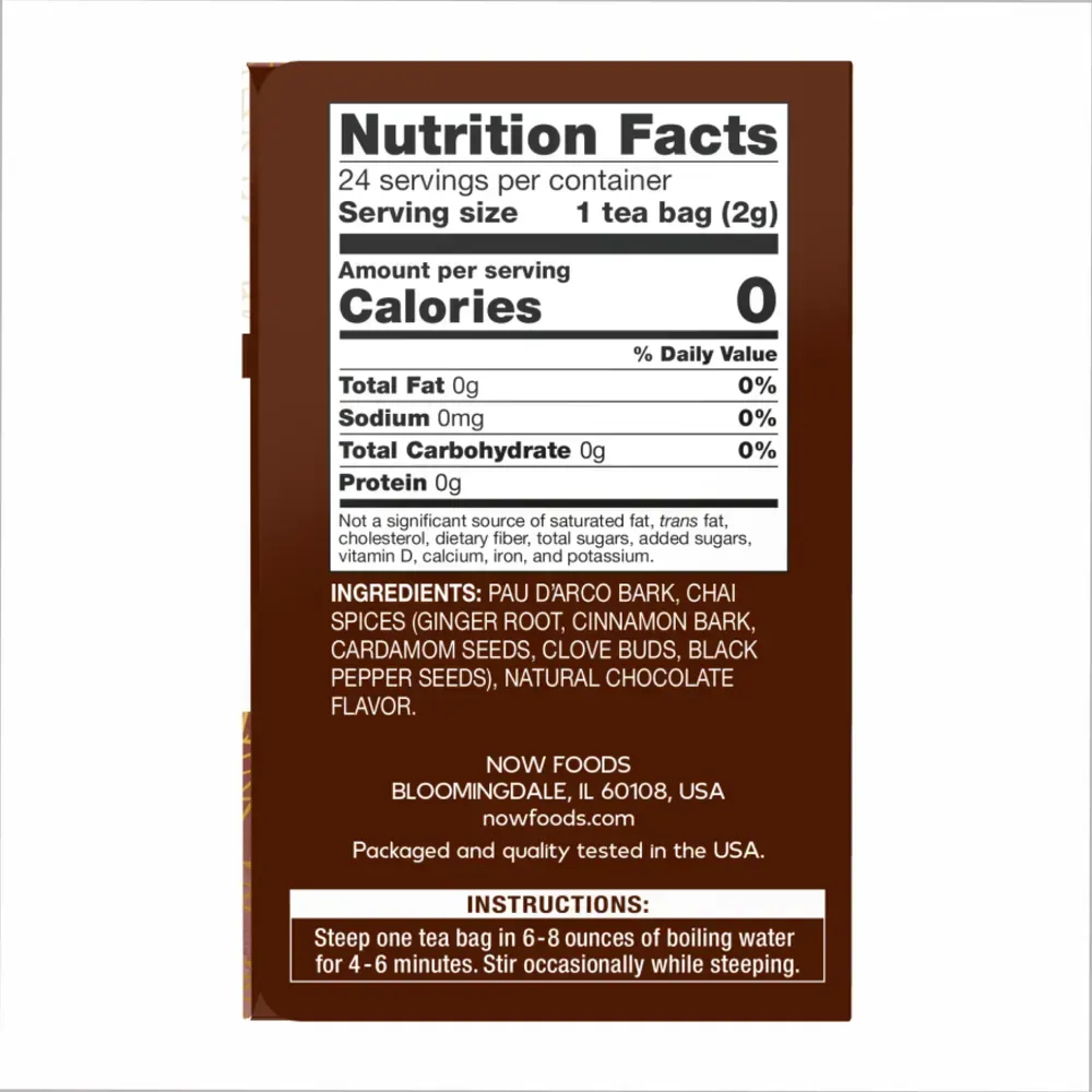 NOW Foods Pau D'Arco Tea - 24 bags, фото 2