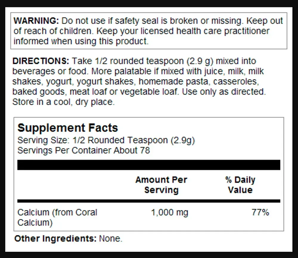 Coral Calcium Powder 1000mg - 8oz