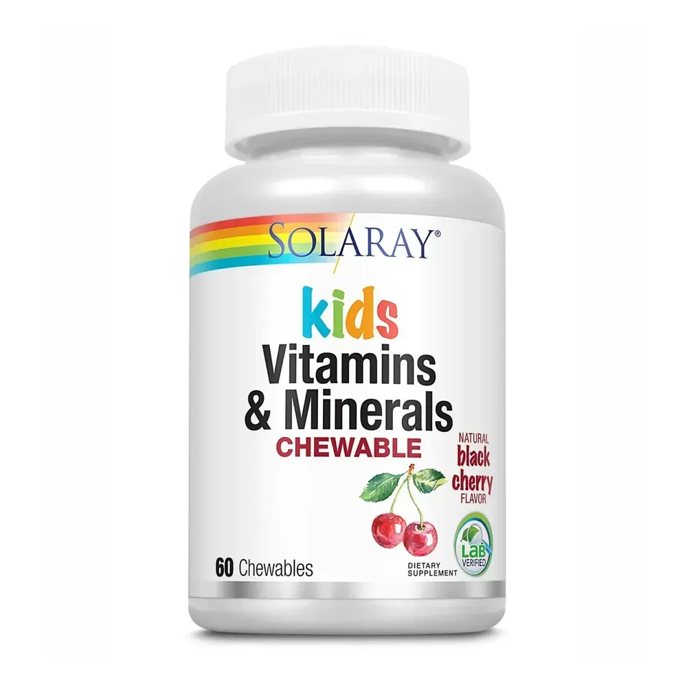Solaray Kids Vitamins & Minerals - 60 chewables Black Cherry, Чорна вишня