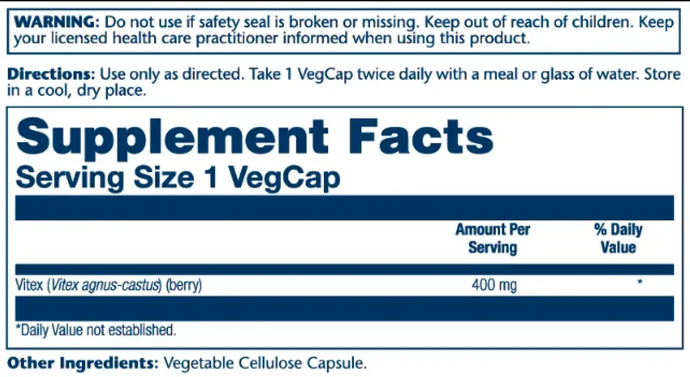Vitex Berry Extract 400mg - 100 vcaps