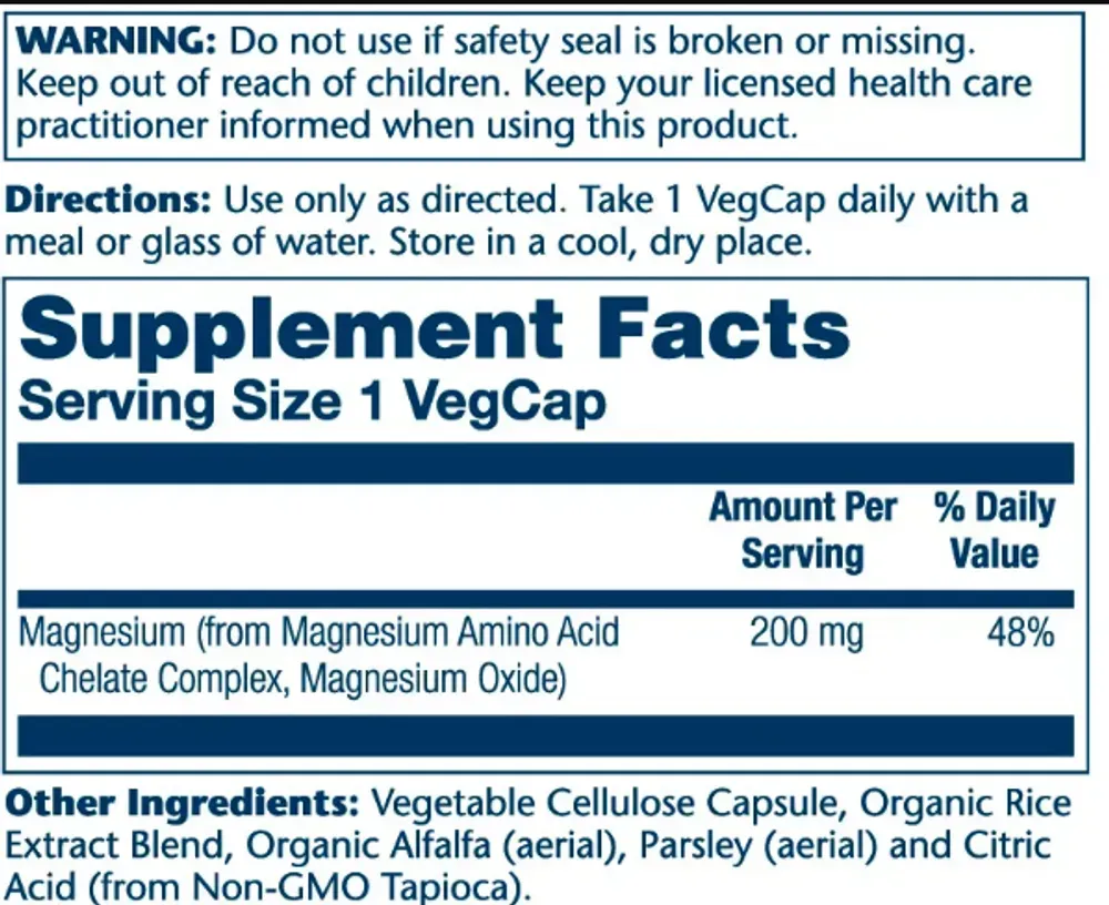 Magnesium 200mg - 100 vcaps