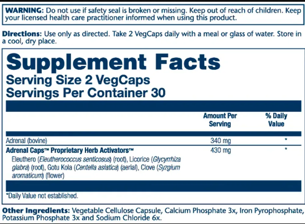 Adrenal 170mg - 60 vcaps