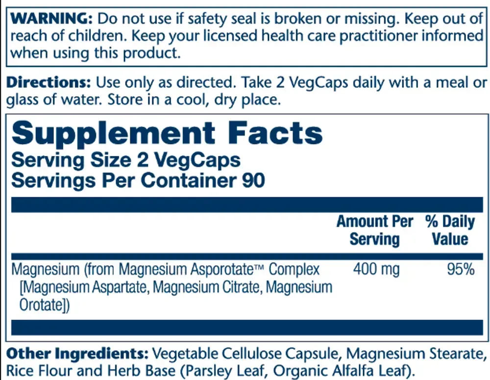 Magnesium Asporotate - 180 vcaps