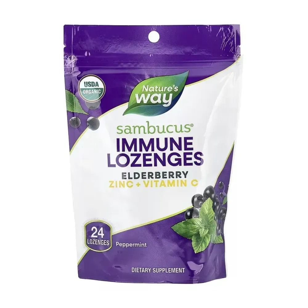 Nature's Way Sambucus Organic Lozenges Mint - 24 cnt