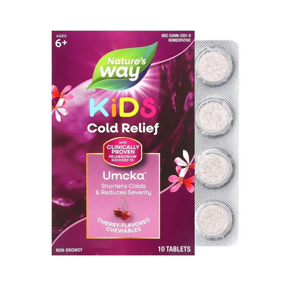 Nature's Way Umcka Coldcare Cherry Kids -10 chew tabs