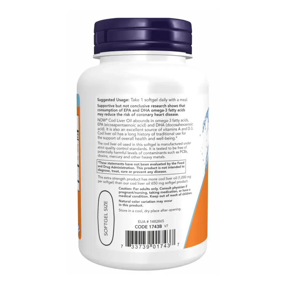 Cod Liver Oil 1000mg - 180 sgels