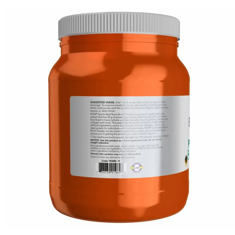 NOW Foods Beef Bone Broth Pwd - 1.2 lbs, фото 3