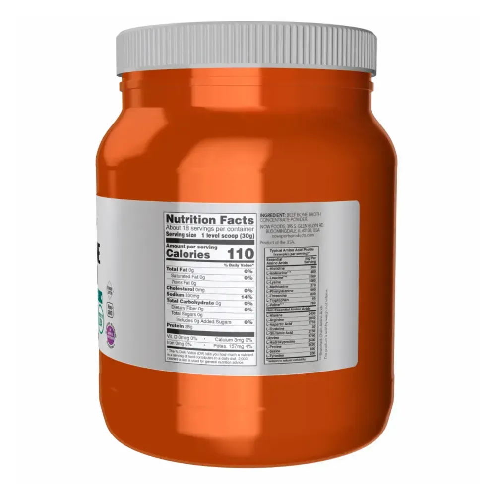 NOW Foods Beef Bone Broth Pwd - 1.2 lbs, фото 2