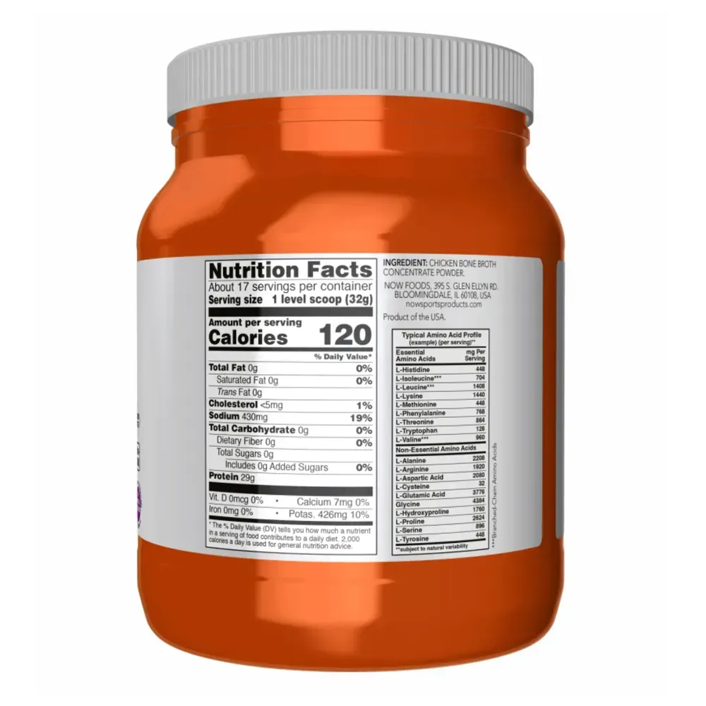 NOW Foods Chicken Bone Broth Pwd - 1.2 lbs, фото 2