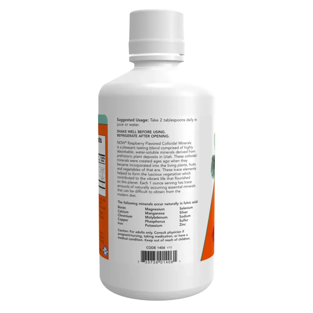 NOW Foods Colloidal Minerals Raspberry - 32oz, фото 3