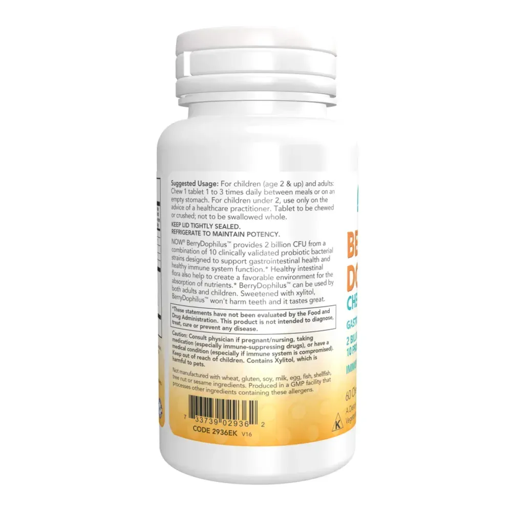 NOW Foods BerryDophilus™ Kids - 120 Chewables, фото 3