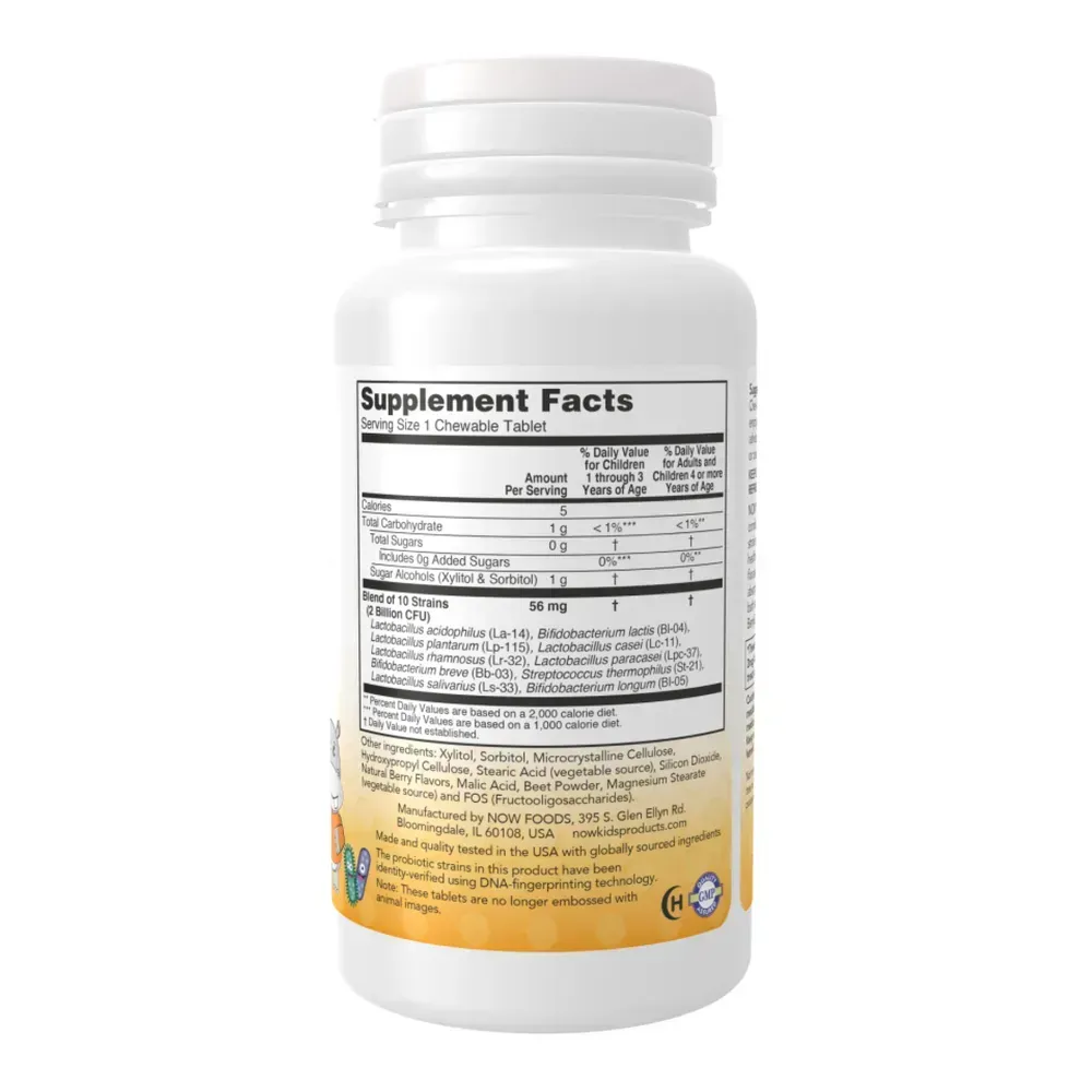 NOW Foods BerryDophilus™ Kids - 120 Chewables, фото 2