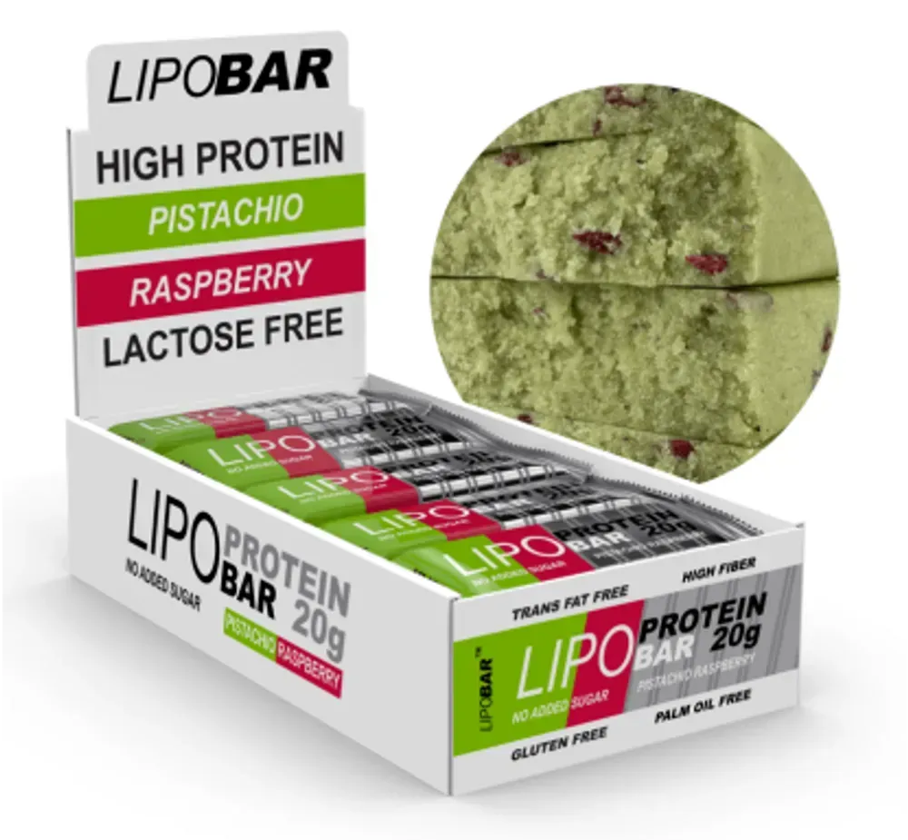 Lipobar - 20х50g Pistachio-Raspberry