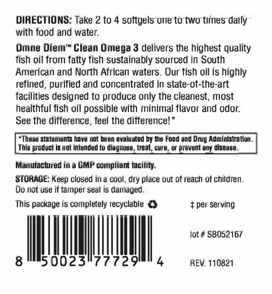 Clean Omega 3 - 120 Softgels