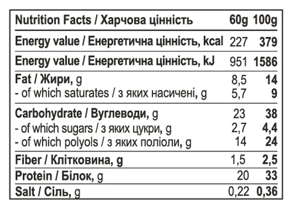 Protein Bar - 12x60g Chocolate Caramel