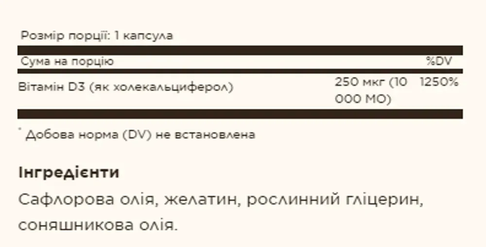 Vitamin D3 250mcg (10 000IU) - 120 softgels