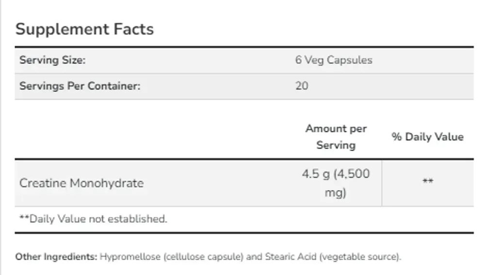 Creatine 750mg - 120 caps
