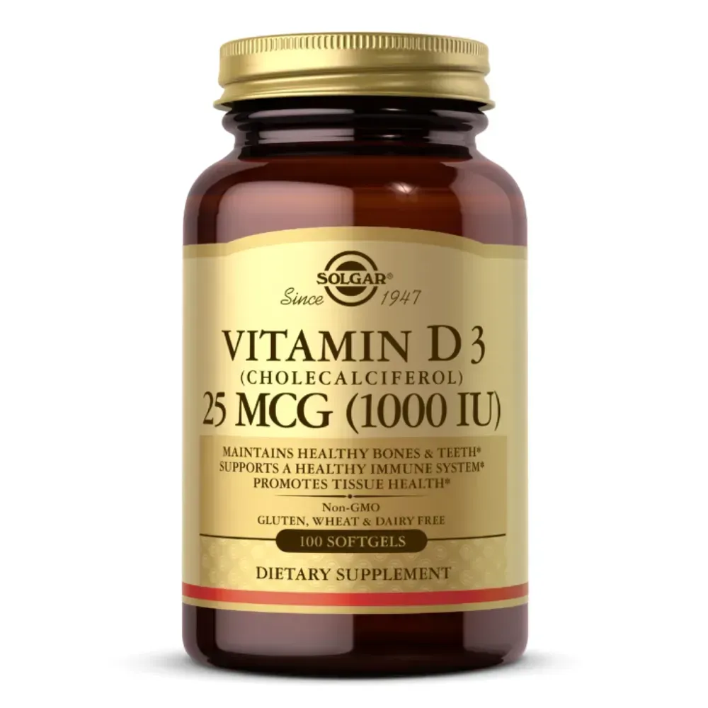Vitamin D3 (Cholecalciferol) 25 mcg (1000 IU) - 100 softgels