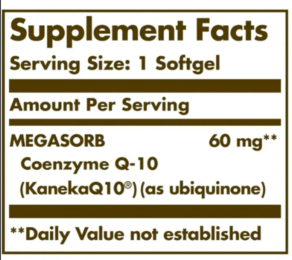 Megasorb CoQ-10 60mg - 120 softgels