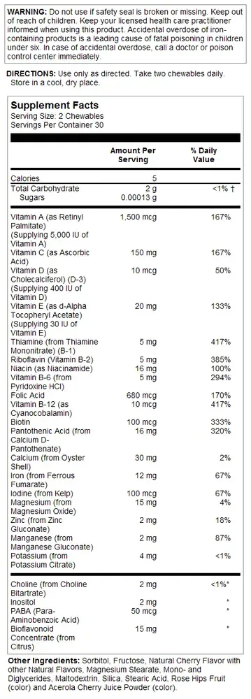 Solaray Kids Vitamins & Minerals - 120 chewables Black Cherry, Чорна вишня, фото 2
